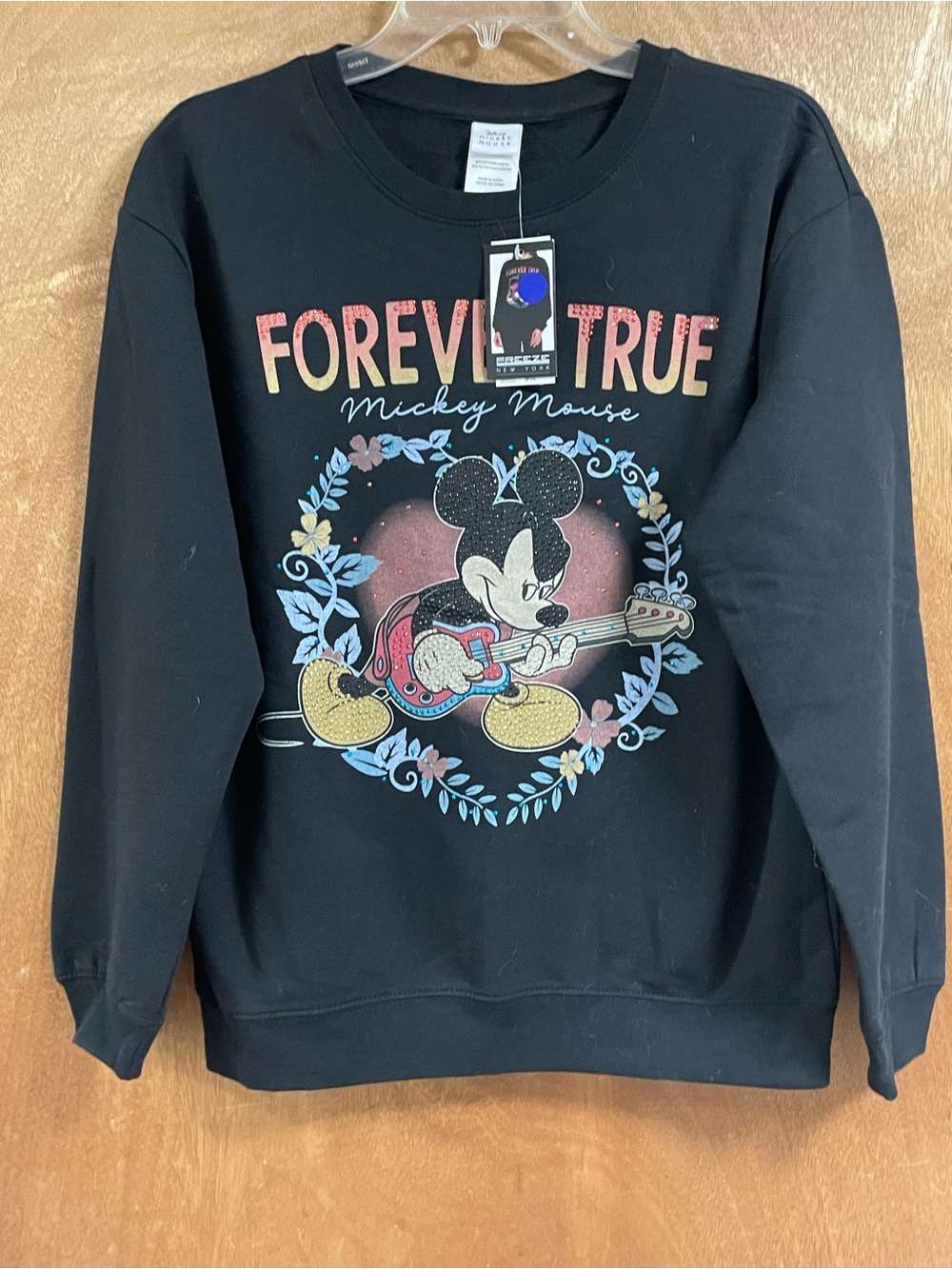 Disney Black Crewneck Sweatshirt with Colorful Mickey Graphic